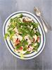 Blandet salat med rejer og mozzarella