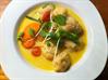 Kokossuppe med fiskeboller